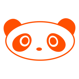 Oval Face Panda Decal (Orange)